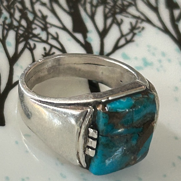 Silver and Turquoise Men's Ring
